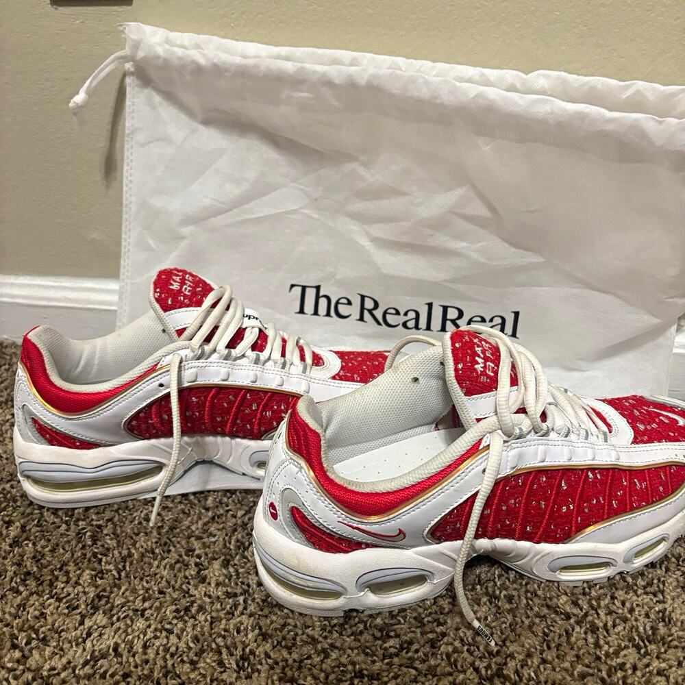 Supreme Nike Air Max Tailwind 4 Red White Size 8.5 Mens Sneakers AT3854-100